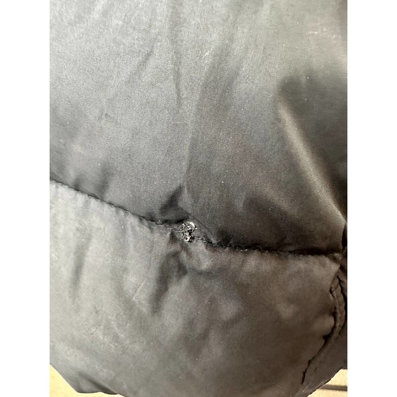 *Flawed Burberry Brit Down Puffer Jacket Coat Belted Hooded Quilted Black Size M - Picture 9 of 16